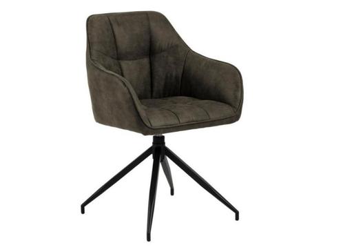 Outlet prijs: Eetkamerstoel Brenda - Microvezel Groen, Huis en Inrichting, Stoelen, Verzenden