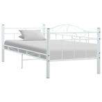 vidaXL Bedbank metaal wit 90x200 cm, Huis en Inrichting, Slaapkamer | Bedden, 90 cm, Eenpersoons, Verzenden, Wit