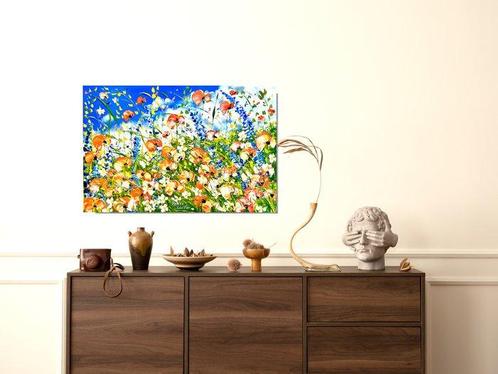 Patrizia Schüller - Freundliche Blumenwiese mit orangen,, Antiek en Kunst, Kunst | Schilderijen | Modern