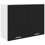 vidaXL Hangkast Lyon 80x31x60 cm bewerkt hout zwart, Huis en Inrichting, Keuken | Keukenelementen, Verzenden, Nieuw, Zwart