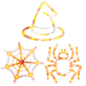 Halloween Verlichting Raam Set - 20 cm - Heksenhoed, beschikbaar voor biedingen