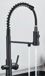 Zwarte Keukenkraan met Dubbele Uitloop & Waterfilter, Verzenden, Nieuw
