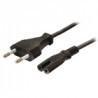 Euro Stroomkabel Euro Male - IEC-320-C7 2.00 m Zwart, Nieuw