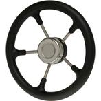 Rvs Stuurwiel Boot 325mm met Zwarte Polyurethaan Grip, Watersport en Boten, Ophalen of Verzenden, Nieuw