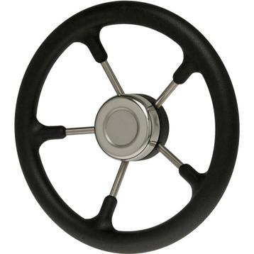 Rvs Stuurwiel Boot 325mm met Zwarte Polyurethaan Grip beschikbaar voor biedingen