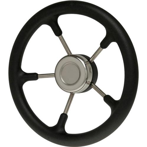 Rvs Stuurwiel Boot 325mm met Zwarte Polyurethaan Grip, Watersport en Boten, Accessoires en Onderhoud, Ophalen of Verzenden