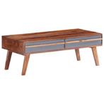 vidaXL Salontafel 110x50x40 cm massief hout grijs, Verzenden, Nieuw, Minder dan 50 cm, Overige houtsoorten