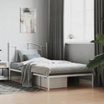 vidaXL Bedframe met hoofdbord metaal wit 107x203 cm, Huis en Inrichting, Eenpersoons, Verzenden, Wit, Nieuw