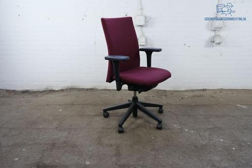 Comforto| Bureaustoel | Gebruikt | Bordeaux rood gestoffeerd, Huis en Inrichting, Bureaus, Gebruikt, Verzenden
