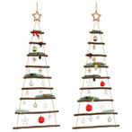 vidaXL Hangende kerstbomen met topsterren 2 st 55x120 cm, Verzenden, Nieuw
