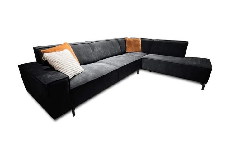 Hoekbank Heerlen - hoekbanken - Zwart, Huis en Inrichting, Banken | Sofa's en Chaises Longues, Nieuw, Stof