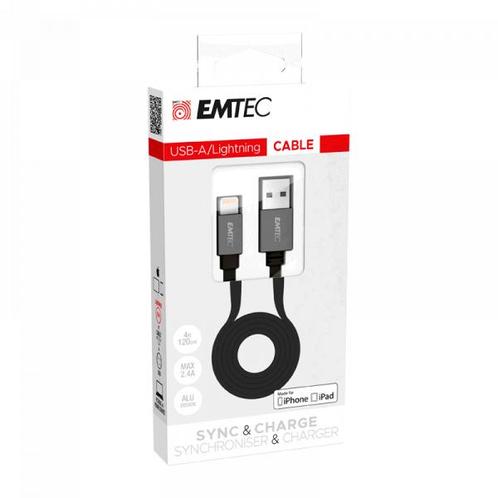 Emtec oplaadkabel USB-A naar Lightning 1,2 meter Flat, Telecommunicatie, Mobiele telefoons | Telefoon-opladers, Ophalen of Verzenden