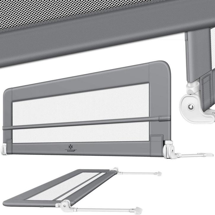 Bedhekje - 200 cm - Bedrand - Bedrail - Bedrek - Lichtgrijs, Kinderen en Baby's, Autostoeltjes, Nieuw, Verzenden