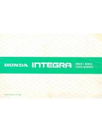 1986 HONDA INTEGRA INSTRUCTIEBOEKJE