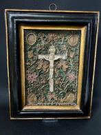 Reliekhouder - Glas, Hout, Papier, Was - 1850-1900 -, Antiek en Kunst