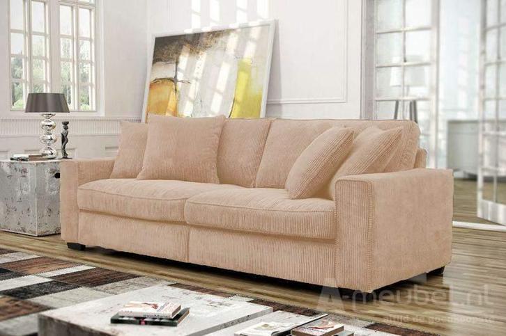 Bankstel Venlo - rechte banken - Beige, Huis en Inrichting, Banken | Bankstellen, Nieuw, Stof