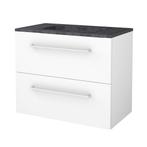 Badmeubelset BWS Salt 80x46cm Met Grepen 2 Lades Met, Ophalen of Verzenden, Nieuw, Chroom, Bad