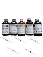 Geschikt HP navul inkt SET VAN 5 KLEUREN zwart foto zwart, Nieuw, Cartridge, Inktmedia