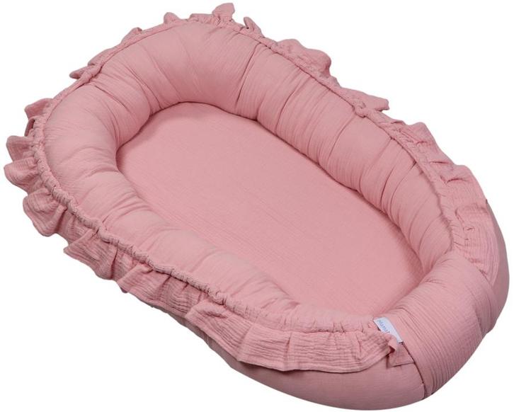 MamaLoes Soft Cotton Ruffle Licht Roze Babynest, Kinderen en Baby's, Kinderkamer | Beddengoed, Nieuw, Verzenden