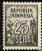 Indonesië - Riau - Postzegels van Indonesie met opdruk RI.., Postzegels en Munten, Verzenden, Postfris