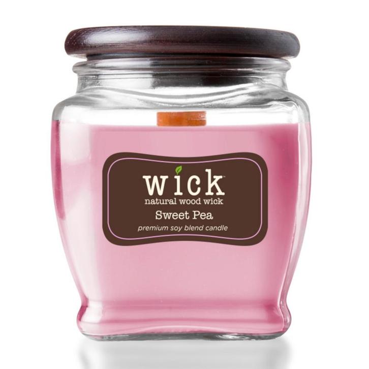 Colonial Candle - Wick Sweet Pea - sojablend geurkaars 425, Huis en Inrichting, Woonaccessoires | Kandelaars en Kaarsen, Verzenden