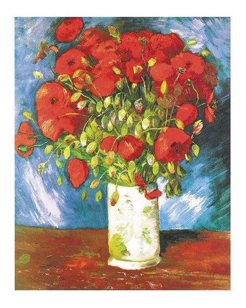 Kunstdruk Vincent Van Gogh - Poppies 40x50cm, Huis en Inrichting, Woonaccessoires | Schilderijen, Tekeningen en Foto's, Nieuw