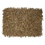 vloerkleed gerecycled leer franjes camel 60x90cm, Verzenden, Nieuw