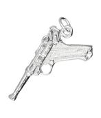 Zilveren Luger pistool kettinghanger, Sieraden, Tassen en Uiterlijk, Kettinghangers, Nieuw, Verzenden
