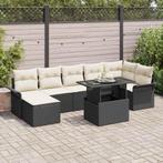vidaXL Tuin Sofa Set met kussen 8 pcs Zwart Poly riet, Verzenden, Nieuw, Rotan