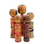 Traditionele Japanse Kokeshi-poppen – Set van 5 – Grote
