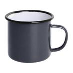 Emaille mok - Grijs - 35 cl - 6 Stuks - DC397, Verzenden