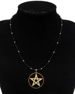 Zwarte spinel - Kwaadspreukketting - Versierd pentagram -, Antiek en Kunst