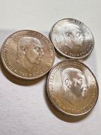 Spanje. Francisco Franco. 100 Pesetas 1966 (3 monedas)