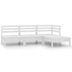vidaXL 4-delige Loungeset massief grenenhout wit, Tuin en Terras, Tuinsets en Loungesets, Verzenden, Nieuw, Loungeset