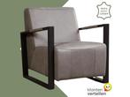 Leren fauteuil Touch - Rancho Steel (grijs), Huis en Inrichting, Fauteuils, Nieuw, Ophalen of Verzenden, 75 tot 100 cm, Industrieel, Modern