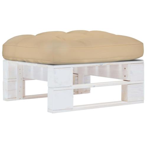 vidaXL Tuinhocker pallet geïmpregneerd grenenhout wit, Tuin en Terras, Tuinsets en Loungesets, Nieuw, Verzenden