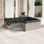 vidaXL 11-delige Loungeset met kussens poly rattan, Tuin en Terras, Meer dan 8 zitplaatsen, Nieuw, Loungeset, Verzenden