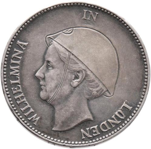 Originele Zilveren 1 Gulden 1940 ‘ Wilhelmina in Londen’, Postzegels en Munten, Munten | Nederland, Verzenden