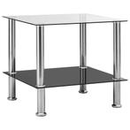 vidaXL Bijzettafel 45x50x45 cm gehard glas transparant, Huis en Inrichting, Tafels | Bijzettafels, Verzenden, Nieuw