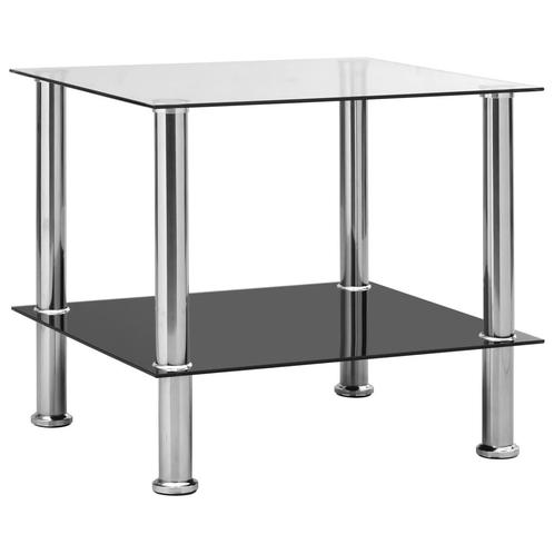 vidaXL Bijzettafel 45x50x45 cm gehard glas transparant, Huis en Inrichting, Tafels | Bijzettafels, Nieuw, Verzenden