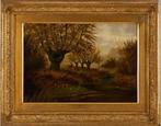 Arthur Roland Knight - Autum Landscape - Deer Near High, Antiek en Kunst