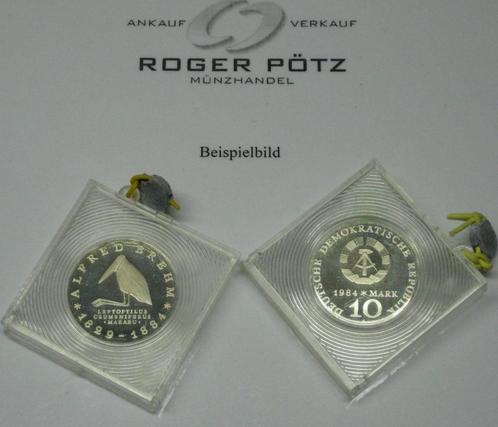 Ddr 10 Mark 1984 Alfred Brehm zilver polierte Platte orig..., Postzegels en Munten, Munten | Europa | Niet-Euromunten, Verzenden