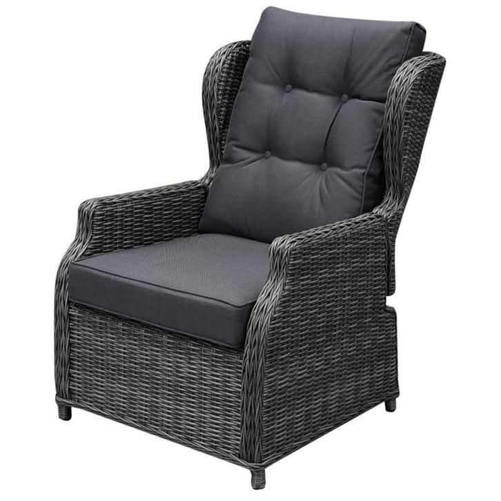 Toscane XL lounge tuinstoel verstelbaar antraciet, Tuin en Terras, Tuinstoelen, Nieuw, Wicker, Ophalen of Verzenden