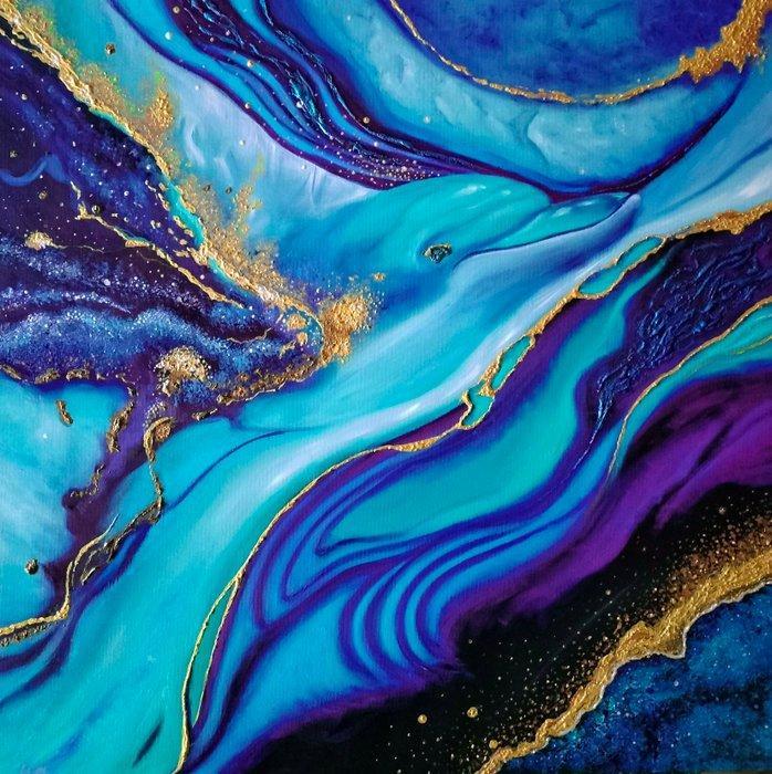 Sergio Zampieri - Blue dolphin, Antiek en Kunst, Kunst | Schilderijen | Modern