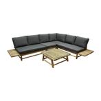 Piton hoek loungeset 5 delig bamboe, Tuin en Terras, Tuinsets en Loungesets, Ophalen of Verzenden, Nieuw, Hardhout