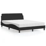 vidaXL Bed met matras fluweel zwart 140x190 cm, Verzenden, Zwart, Stof, Nieuw