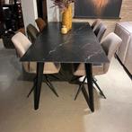 Eettafel Lineto - Keramiek zwart - Pronto Wonen, Nieuw, 150 tot 200 cm, Rechthoekig, 50 tot 100 cm