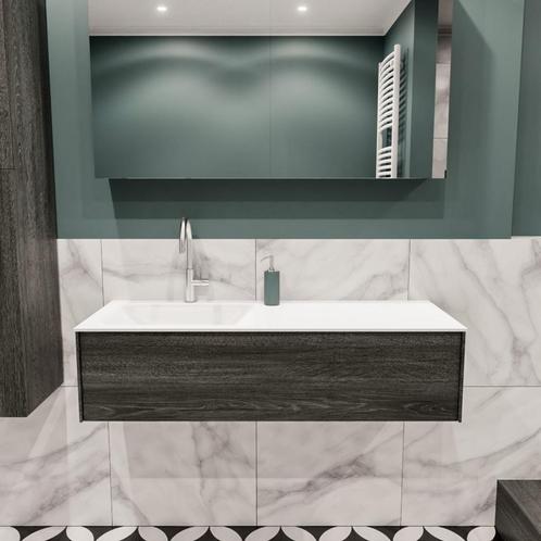 Badkamermeubel BWS Madrid Antraciet 120x45x30 cm Mat Witte, Doe-het-zelf en Verbouw, Sanitair, Bad, Nieuw, Ophalen of Verzenden