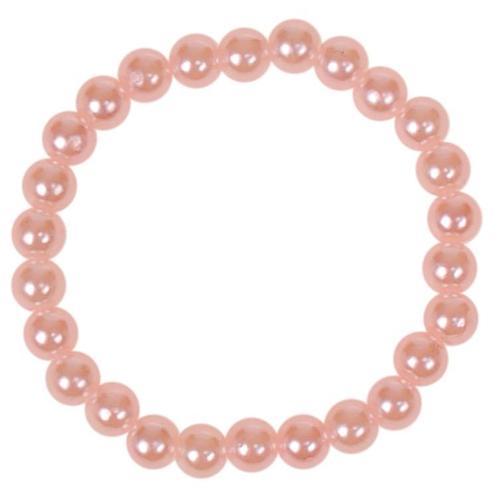 Kinderarmbandje - Lichtroze Imitatiepareltjes 6mm - Elastisc, Sieraden, Tassen en Uiterlijk, Armbanden, Nieuw, Ophalen of Verzenden