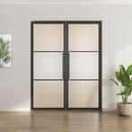 Dubbele stalen taatsdeur - 3 Vlaks - Mat glas, Doe-het-zelf en Verbouw, Deuren en Horren, Minder dan 80 cm, Overige typen, Nieuw